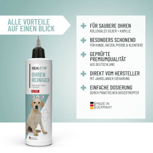 Ohrenreiniger – Sanfte Reinigung für Hunde, Katzen und Pferde 250ml