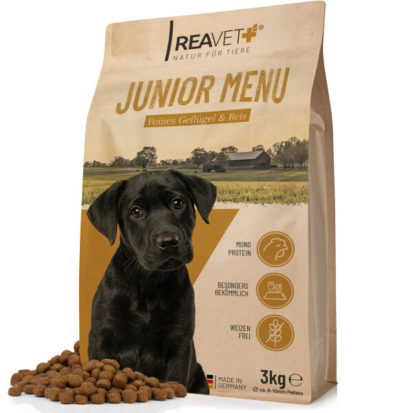 Trockenfutter Junior Menu - Feines Geflügel & Reis 3kg