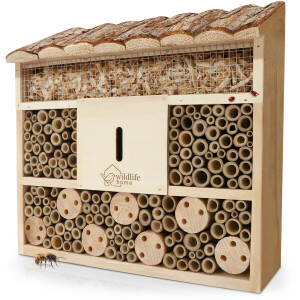 Wildbienen-Villa aus naturbelassenem Kiefernholz mit...