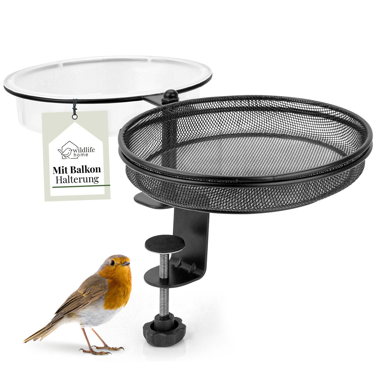 Balkon Futter- & Wasserschale für Wildvögel...