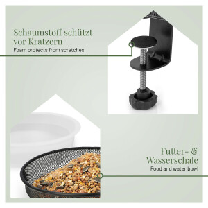 Balkon Futter- & Wasserschale für Wildvögel...