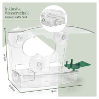 3IN1 Fenster-Futterhaus für Vögel: Futterschale, Tränke, Halter