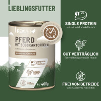 Hundenassfutter - Pferd mit Süßkartoffeln an...